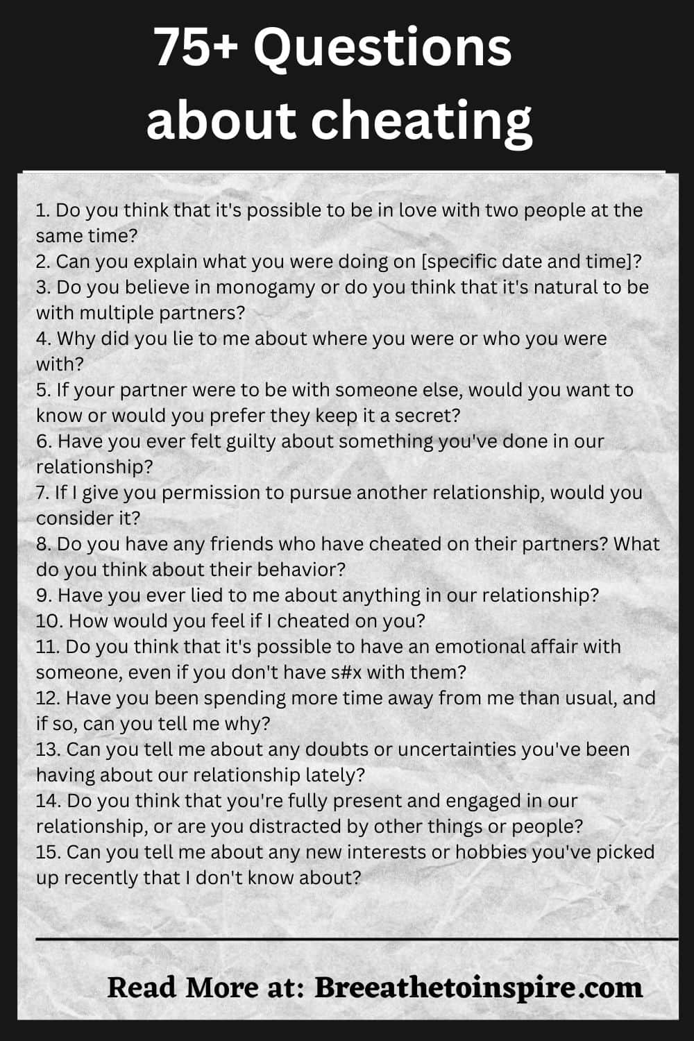75+ Trick Questions To Ask A Cheater Or Your Unfaithful